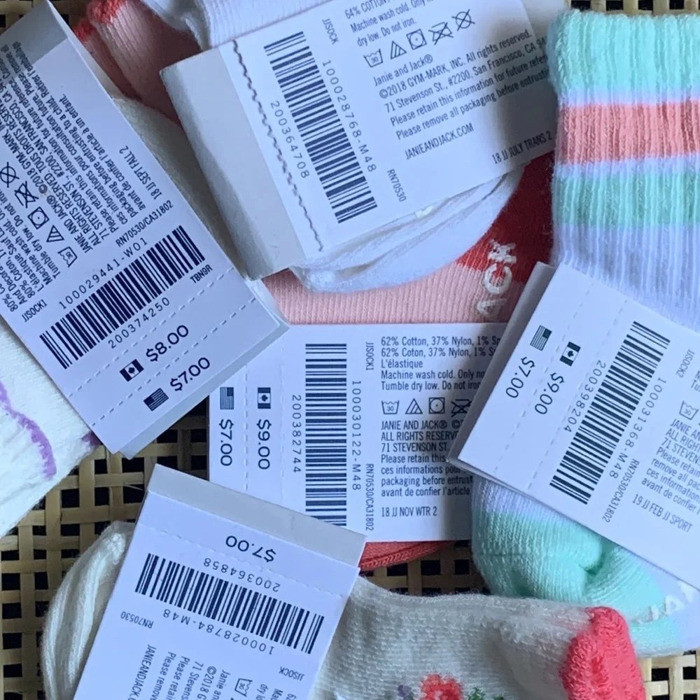 Janie and Jack Baby Girl Bundle 5 Pair of Socks